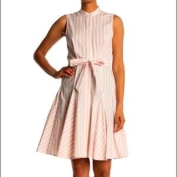 Calvin Klein Dresses & Skirts - NWT CALVIN KLEIN cream/white striped shirt cotton dress (2)
